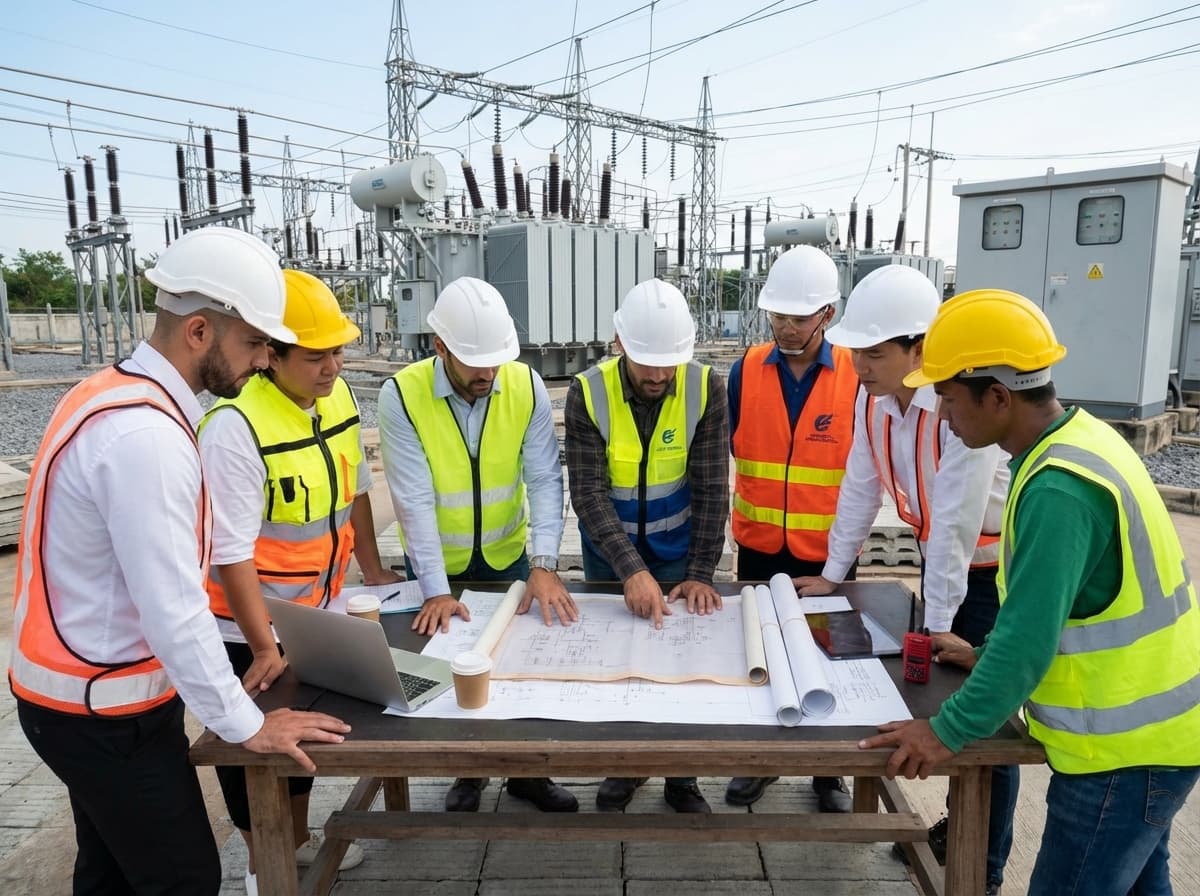 SK Electric industrial electrical field work and team environment