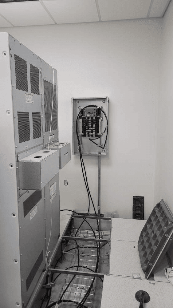 Server room and elevator electrical installation at industrial facility