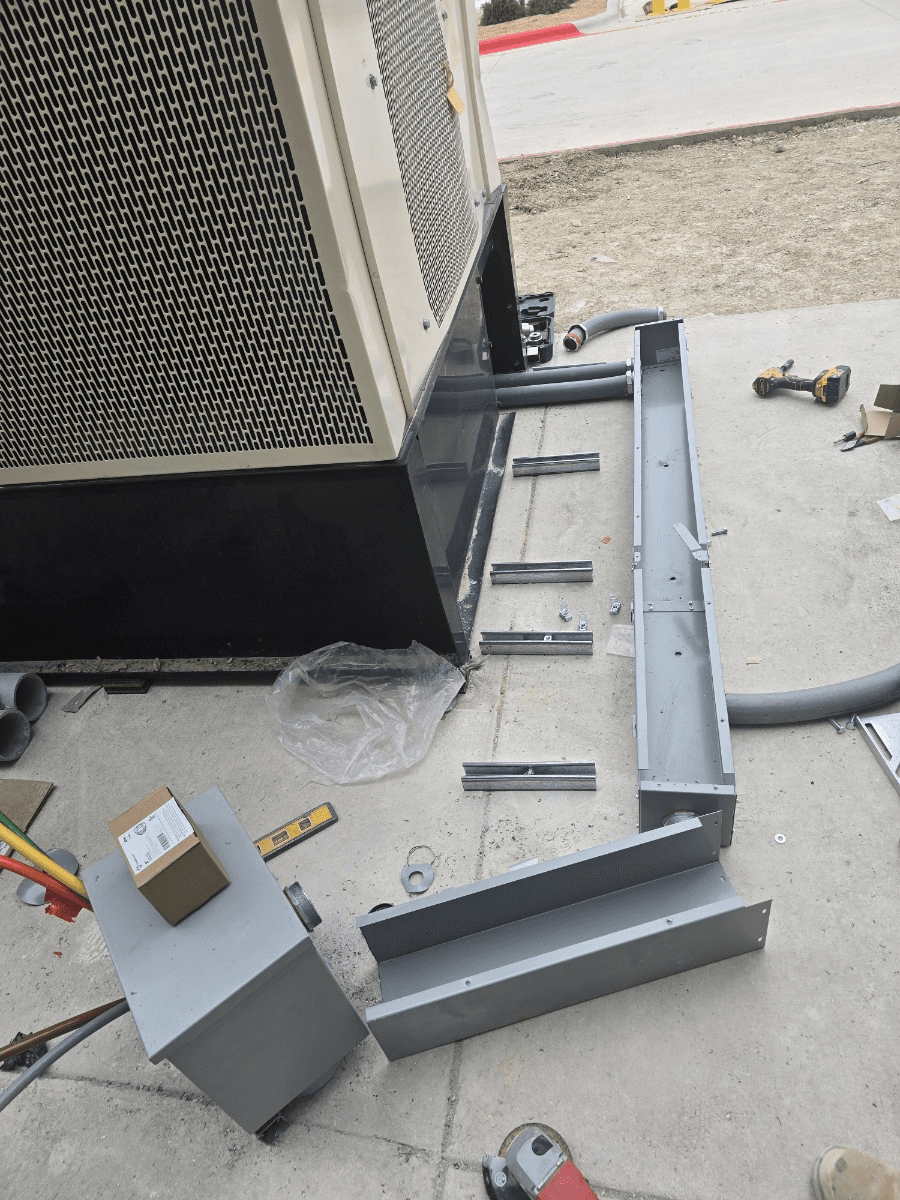 Emergency generator installation at industrial facility