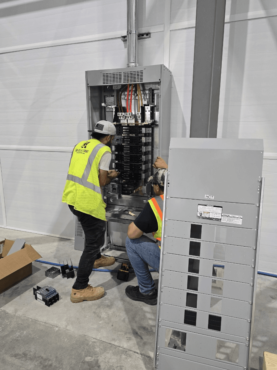 Panel distribution boards installed in industrial facility